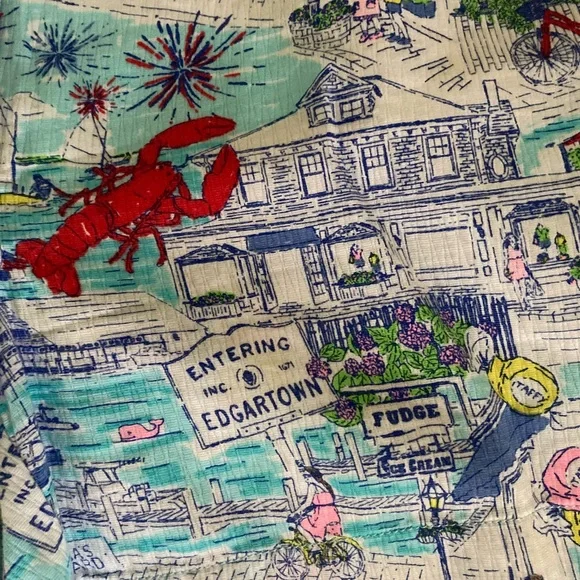 Vineyard Vines Blue and Red Bermuda Shorts Vibrant Floral Design - Picture 3 of 7